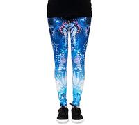 cosey - Bedruckte Bunte Tiermotiv-Leggins (Einheitsgröße) - Design Schmetterling Garten