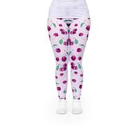 cosey - Bunte Bedruckte Blumen-Leggings (Einheitsgröße) - Design Kirschen