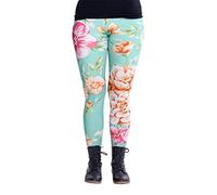 cosey - Bunte Bedruckte Blumen-Leggings (Einheitsgröße) - Design Minze und Blumen