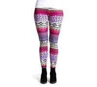 cosey - Bunte Bedruckte Motiv-Leggings (Einheitsgröße) - Design Aztec Multicolor