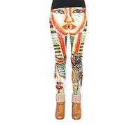 cosey - Bunte Bedruckte Motiv-Leggings (Einheitsgröße) - Design Pharao