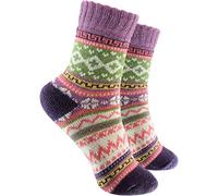 cosey - bunte Socken in Norweger Design lila (33 - 40) - 1 Paar