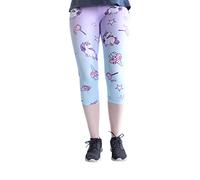 cosey Damen Bedruckte Bunte Capri Leggings, Einhörner und Süßigkeiten, Einheitsgröße