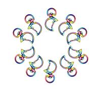 Coshar 10 Stück Metall-Drehverschluss Schlüsselanhänger DIY Geschenk Mond Form Karabiner Verschlüsse Lanyard Schlüsselanhänger (Farbverlauf)