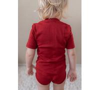 Cosilana Baby-Body aus Merinowolle und Seide mit kurzen Ärmeln, rot Größe: 62/68