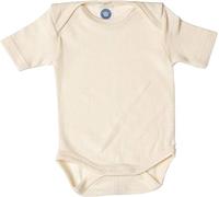 Cosilana Baby Kurzarm-Body aus Bio Wolle / Seide Größe: 50/56, uni natur 50/56