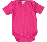 Cosilana Baby Kurzarm-Body aus Bio Wolle / Seide Größe: 50/56, uni pep-pink 50/56