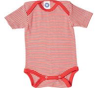 Cosilana Baby Body kurzarm 70% Wolle (kbT) 30% Seide, in versch. Farben und Größen 86/92 Rot geringelt