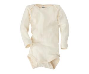 Cosilana Baby Body Langarm Baumwolle-Wolle-Seide natur Gr.62/68