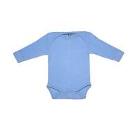 Cosilana Baby-Body Langarm Bio Baumwolle kbT Wolle Seide Blau Meliert 86/92