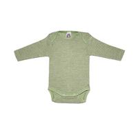 Cosilana Baby-Body Langarm Bio Baumwolle kbT Wolle Seide Gruen Pflaume Natur 50/56