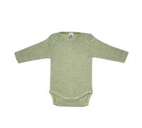 Cosilana Baby-Body Langarm Bio Baumwolle kbT Wolle Seide Gruen Pflaume Natur 98/104