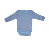 Cosilana Baby-Body Langarm Bio Baumwolle kbT Wolle Seide Hellblau Braun Natur 74/80