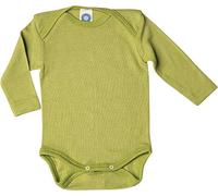 Cosilana Baby-Body langarm Gr. 50/56 Grün - Flauschige Baby-Kleidung aus kuschelweichem Wolle-Seide-Mix ideal für Sommer & Winter, GOTS-zertifiziert & 100% regional produziert