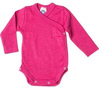 Cosilana Baby-Body langarm Gr. 50/56 Pink - Flauschige Baby-Kleidung aus kuschelweichem Wolle-Seide-Mix ideal für Sommer & Winter, GOTS-zertifiziert & 100% regional produziert