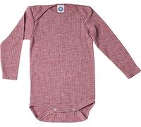 Cosilana Baby-Body langarm Gr. 50/56 Weinrot meliert - Flauschige Baby-Kleidung aus kuschelweichem Wolle-Seide-Mix ideal für Sommer & Winter, GOTS-zertifiziert & 100% regional produziert