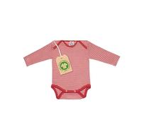 Cosilana Baby-Langarm-Body Bio Wolle/Seide 70/30 Geringelt Rot Größe 62/68
