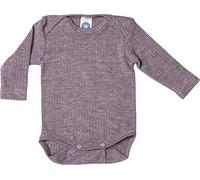 Cosilana Baby-Body- Langarm - Seide/Wolle/Baumwolle 74/80 Uni Pflaume 23