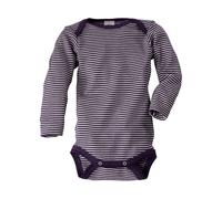 Cosilana Baby Body Langarm Wolle Seide lila-geringelt Gr.74/80