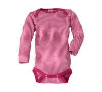 Cosilana Baby Body Langarm Wolle Seide pink-geringelt Gr.98/104