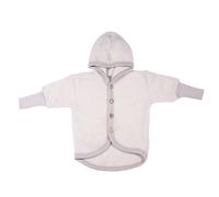 Cosilana Baby Fleece-Jacke mit Kapuze kbT Wolle Bio Baumwolle Grau-Melange 74/80