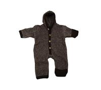Cosilana Baby-Overall mit Kapuze und Umschlag(62/68,48 Wolle/Baumwolle-Fleece,115 braun melange)