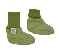 Cosilana, Baby Fleece Schühchen, 60% Wolle kbT und 40% Baumwolle KBA (a 15-16 mit Noppen) (15-16, Lindengrün-Melange)