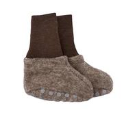 Cosilana, Baby Fleece Schühchen, 60% Wolle kbT und 40% Baumwolle kbA (ab 62/68 mit Noppen) (62/68, Braun-melange)