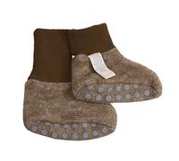 Cosilana Baby Fleece Schühchen kbT Wolle Bio Baumwolle (62-68, Braun-Melange)