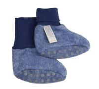 Cosilana Baby Fleece Schühchen kbT Wolle Bio Baumwolle Marine-Melange 50/56