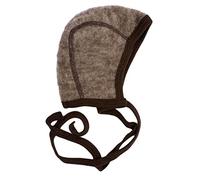 Cosilana Baby Häubchen aus 100% Wolle Fleece (kbT) (62/68, Braun-Melange)