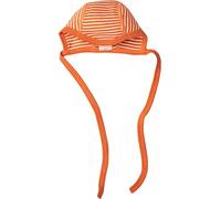 Cosilana Baby Häubchen aus 70% Wolle und 30% Seide (Orange Gestreift, 62-68)