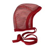 Cosilana Baby-Häubchen (Größe: 62/68 / Farbe: 124 rot geringelt / Qualität: Wolle/Seide)