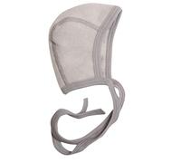 Cosilana Baby Häubchen Fleece, 60% Wolle kbT und 40% Baumwolle KBA (74-80, Grau meliert)