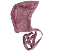 Cosilana, Baby Häubchen/Mütze, 45% KBA Baumwolle, 35% kbT Wolle, 20% Seide (62/68, Weinrot meliert)