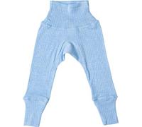 Cosilana Schlupf-Babyhose mit Bund aus Bio Baumwolle / Bio Wolle / Seide Größe: 98/104, uni blau meliert 98/104