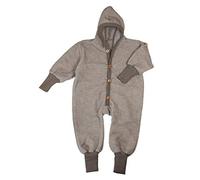 Cosilana Baby Overall mit Kapuze aus Bio Wolle / Bio Baumwolle Größe: 74/80, latte macchiato-melange 74/80