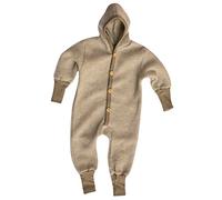 Cosilana Baby Kinder Fleece Overall mit Bündchen am Armen und Füßen, 60% Wolle (kbT), 40% Baumwolle (KBA) (86/92, Latte Macchiato Melange)