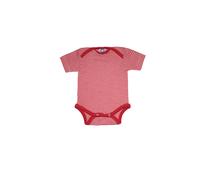 Cosilana Baby Kurzarm-Body aus Bio Wolle / Seide Größe: 74/80, geringelt rot 74/80