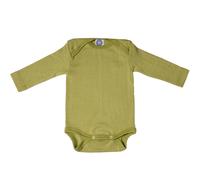 Cosilana Baby Langarm-Body aus Bio Wolle / Seide 62/68 Uni Grün