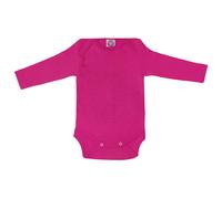 Cosilana Baby Langarm-Body aus Bio Wolle / Seide 74/80 Uni Pep-Pink