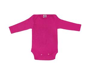 Cosilana Baby Langarm-Body aus Bio Wolle / Seide 74/80 Uni Pep-Pink