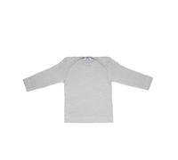 Cosilana Baby Langarm-Shirt aus Bio Baumwolle / Bio Wolle / Seide 50/56 Uni Grau Meliert