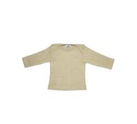 Cosilana Baby Langarm-Shirt aus Bio Baumwolle / Bio Wolle / Seide 98/104 Uni Grün Meliert