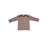 Cosilana Baby Langarm-Shirt aus Bio Wolle / Seide 50/56 Geringelt Braun