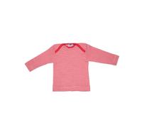 Cosilana Baby Langarm-Shirt aus Bio Wolle / Seide 74/80 Geringelt Braun