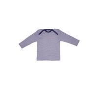 Cosilana Baby Langarm-Shirt aus Bio Wolle / Seide 74/80 Geringelt Marine