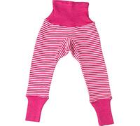 Cosilana Schlupf-Babyhose mit Bund aus Bio Wolle / Seide Größe: 62/68, geringelt pep-pink 62/68