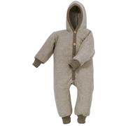 Cosilana Baby Overall mit Kapuze aus Bio Wolle / Bio Baumwolle 98/104 Latte macchiato-Melange