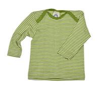 Cosilana Baby Schlupfhemd Wolle Seide Grün-Geringelt 62/68